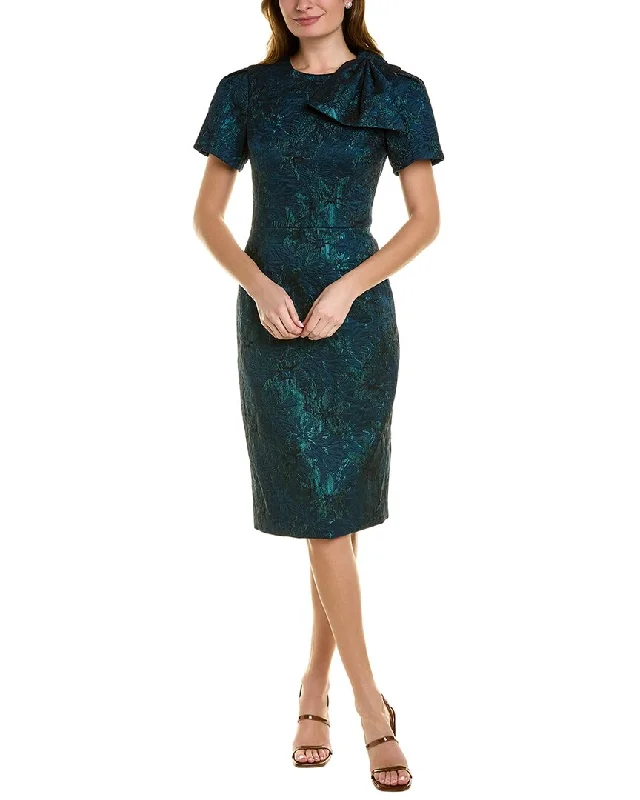 Online Shopping Boutiques Teri Jon by Rickie Freeman Metallic Jacquard Cocktail Dress