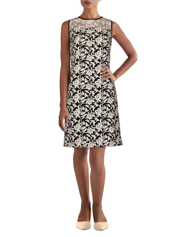 Top Picks At Markdown Prices Melia Womens Mesh Inset Printed Cocktail Dress