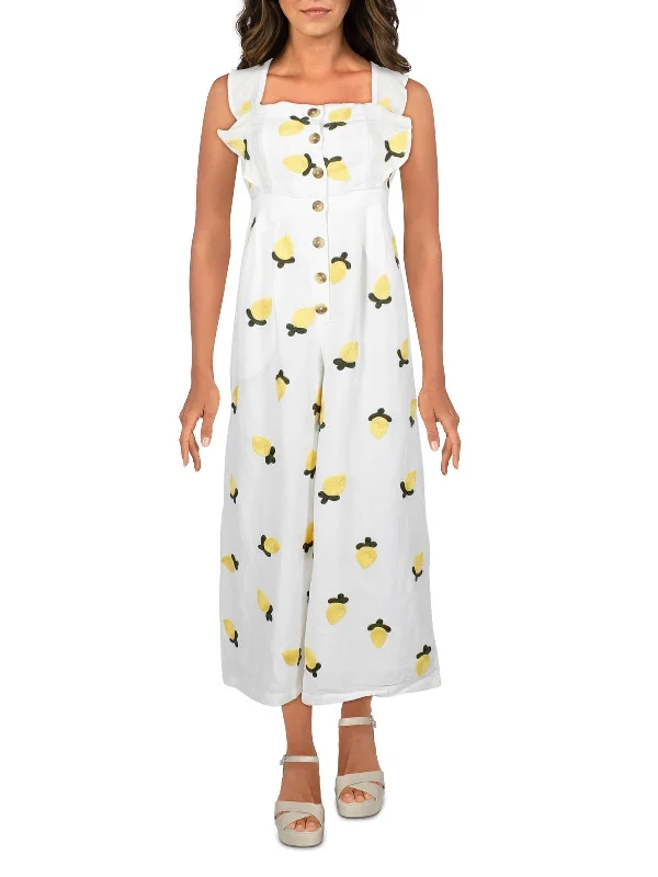 Timeless Fashion, Unbeatable Prices Womens Linen Blend Embroidered Lemons Sundress