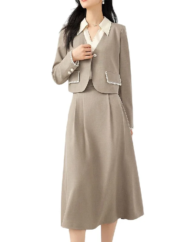 Luxury Women's Clothing OUNIXUE 2pc Blazer & Skirt Set